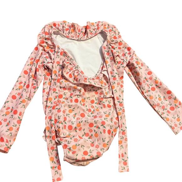 Serendipity Shrimp and Grits Girls One Piece Swimsuit Size 8 Boho Floral Beach - Picture 2 of 5